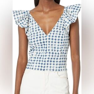 Madewell Shibori-Print V-Back Top size 6